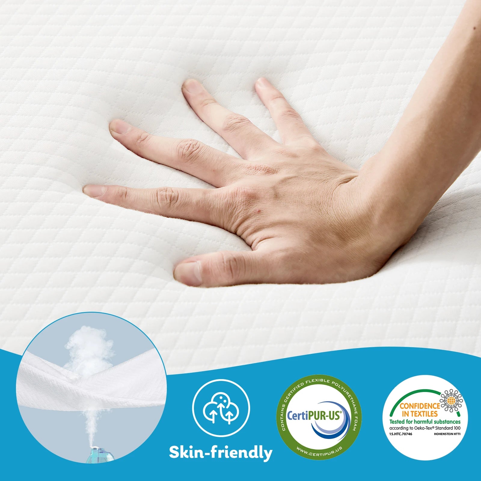 Three-Fold Portable Floor Bed