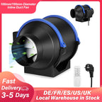 100/150 mm Pipe Exhaust Fan 4 Speed Inline Duct Fan Extractor Low Noise Air Ventilator Bathroom Toilet Wall Fan Duct Fan 220V EU