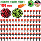 1000-100pcs Adjustable Irrigation Drippers Sprinklers 8 Holes Garden Potted Plant Water Dropper Head Watering Irrigation System