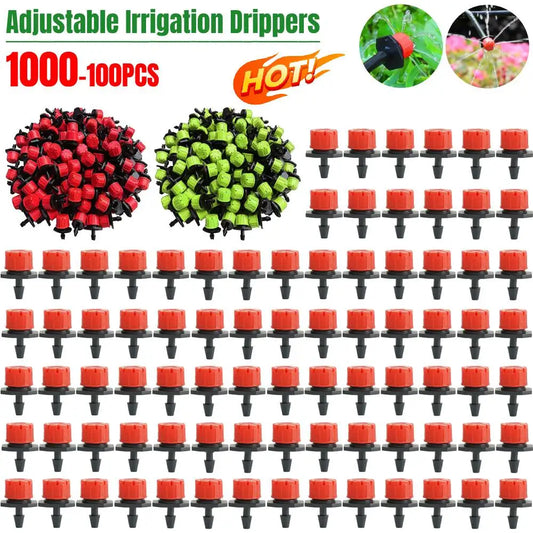 1000-100pcs Adjustable Irrigation Drippers Sprinklers 8 Holes Garden Potted Plant Water Dropper Head Watering Irrigation System