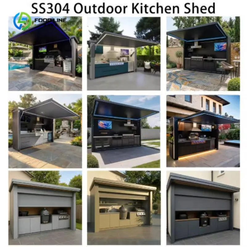 Modular Outdoor New Design Tiny House Mobile Kitchen Prefab Kitchen House with Automatic Door Customized