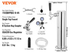 VEVOR Kegerator Tower Kit Single Tap Beer Conversion Kit Stainless Steel Keg Beer Tower Dispenser Dual Gauge W21.8 Regulator