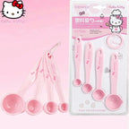 4 Piece Set Anime Hello Kitty & Cinnamoroll Double Scale Measuring Spoons Kitchen Baking Tools Cute Gift Household Accessories
