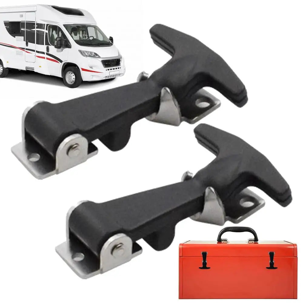 Rubber Hood Catch With Bracket 2pcs Elastic Stainless Steel Rubber Hood Catch Flexible T-shaped Drawer Latch For Coolers Boats
