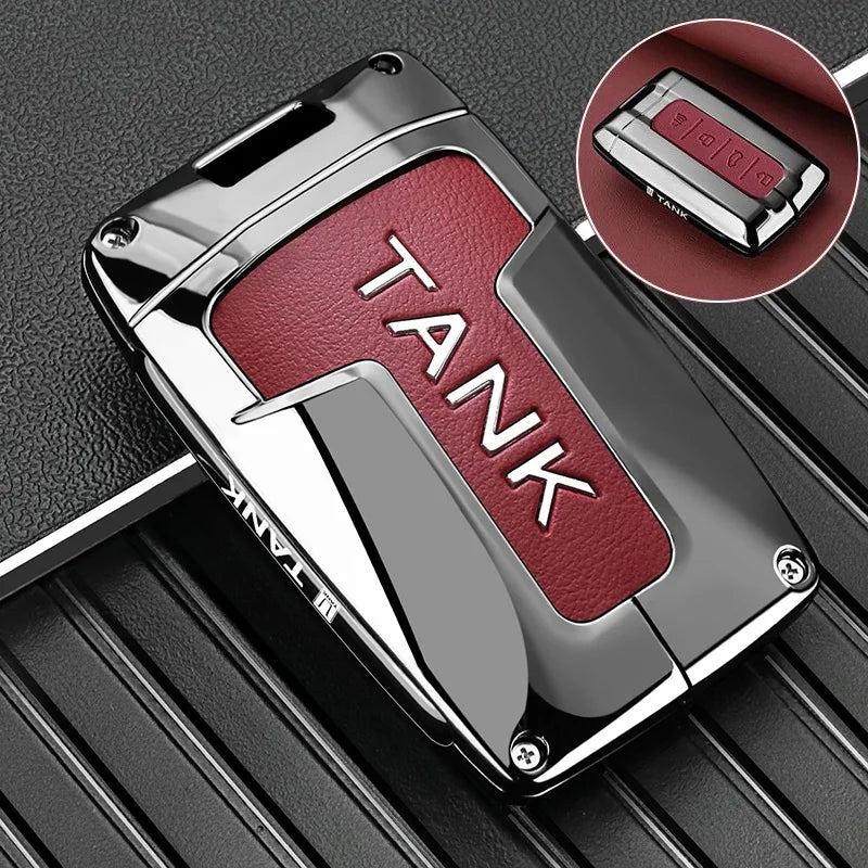 Zinc Alloy Car Key Case for Great Wall GWM WEY TANK 300 500 Tank300 Tank500 Remote Cover Bag Shell Keychain Holder Accessories