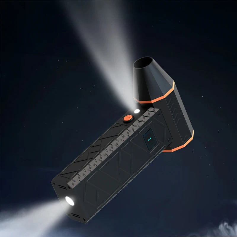 130000rpm Turbo Bladeless Electric Fan Air Duster Adjustable Wind Speed Violent Blower Rechargeablelight Portable Fan For Home