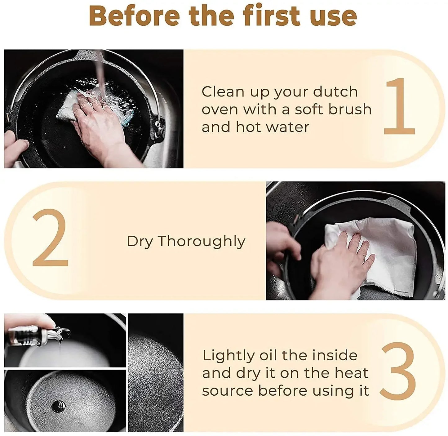 Femor 12 L Dutch Oven Cast Iron BBQ Roaster Fire Pot Cast Pot Grill Casserole For Outdoor And Indoor, Large Capacity