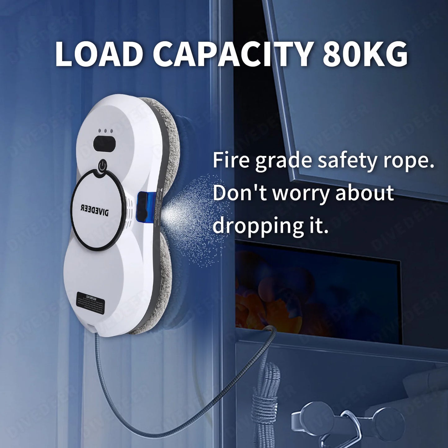 DIVEDEER Window Cleaning Robot Automatic Water Spraying Intelligent Household Electric High-rise Cleaning Outside Window Glass