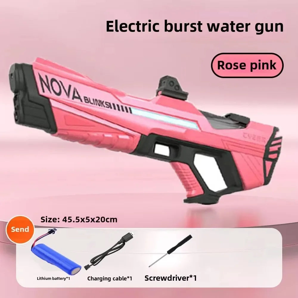 Electric continuous water gun fully automatic water absorption large capacity outdoor battles  summer water fights children toys