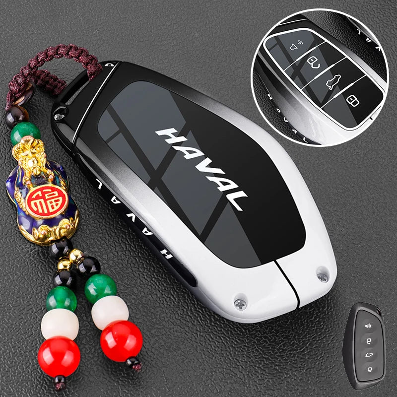 Leather Car Key Case Cover for Great Wall Haval H6 2024 H9 2024 H2 M6 Cool Dog Plus Owl Dragon MAX F7 F7X F7H H8 H3 Accessories