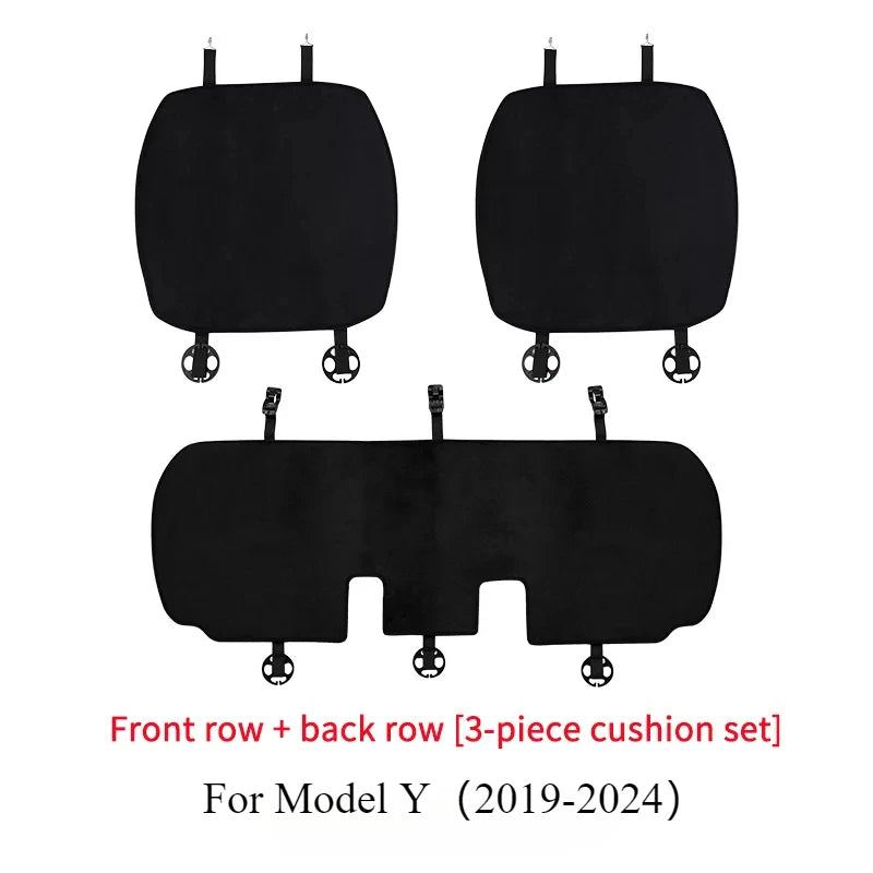 Seat Cover Cushion for Tesla Model 3 Y Flannel White Seat Protection Mat Anti-dirty Non-slip Cushion Car Interior Accessories