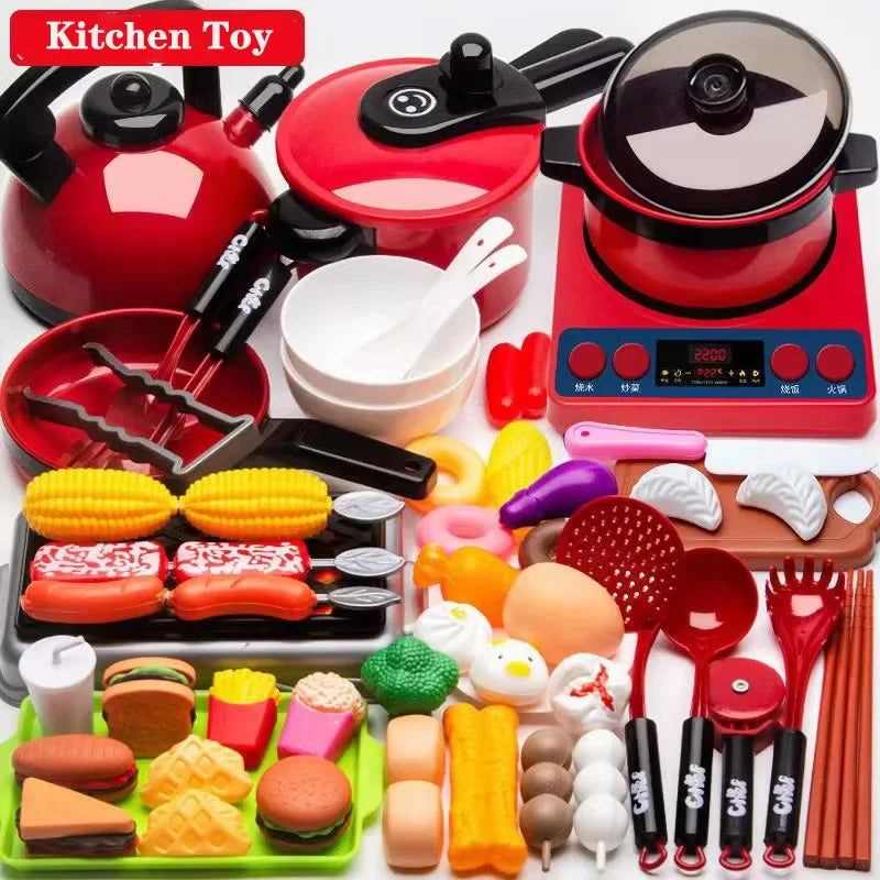 Kitchen Toys Simulation Food Barbecue Cooking Toys Children Educational Play House Interactive Toys For Girl boys