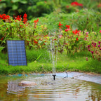 Solar Fountain Pump Panel Powered Water Kits Aquarium Pond Lawn Low Noise Outdoor Bird Bath Garden Decor with 6Nozzles