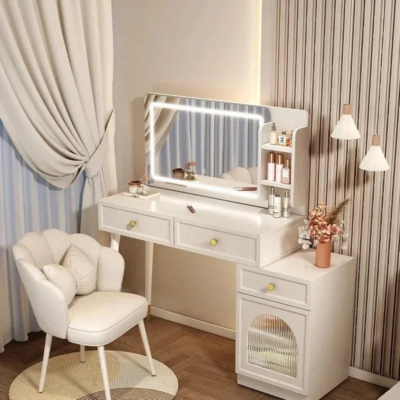 Console Living Rooms Vanity Table White Modern Beige Space Saving Organizer Dresser Makeup Trendy Vestidores Trendy Furniture