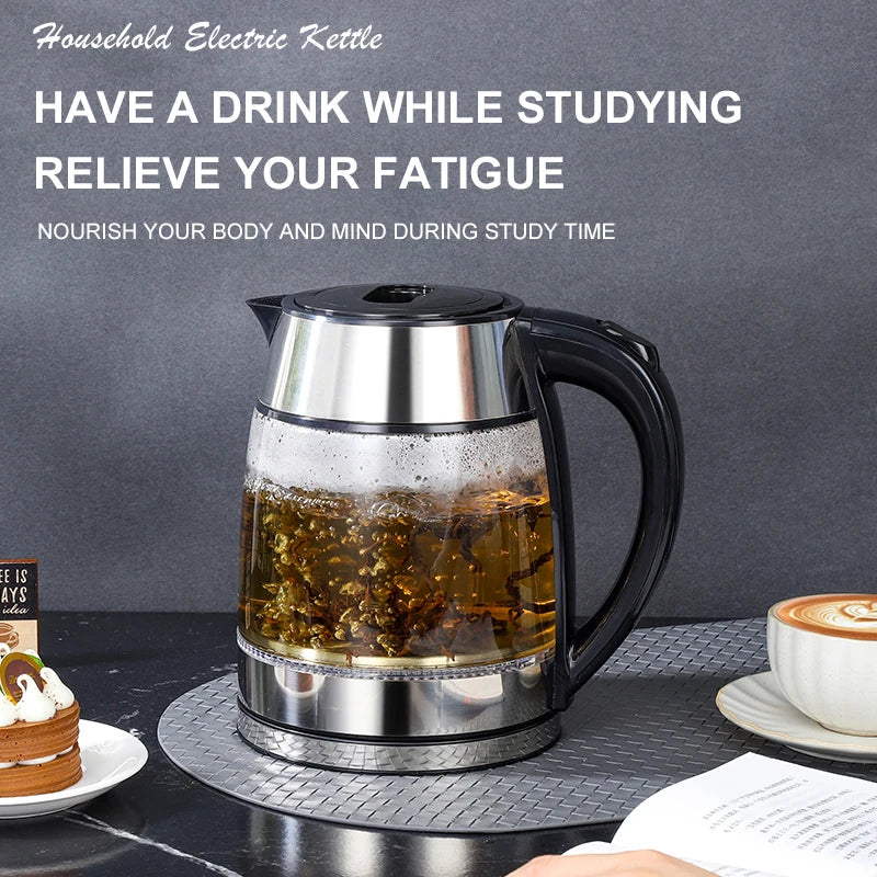 GELAIBO kettle electric kettle household glass automatic power-off 304 stainless anti-dry electric kettle