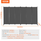 VEVOR 3/4/6 Panel Room Divider Folding Privacy Screen and Portable Freestanding Room Partitions for Office Bedroom Study Hotel