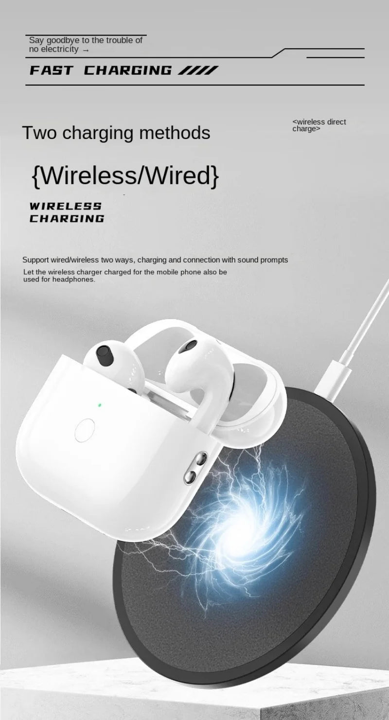 Wireless Charging Case Bluetooth Pairing Sync Button For AirPods Pro 1st & 2nd - 680mAh Air 3st 4 Gen Fast Charger Box No Earbud