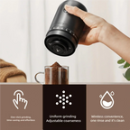 TINSOL 1800mAh Electric Coffee Bean Grinder 40 Speed External Adjustable Home Rechargeable Grinder Convenient Home Coffee Maker
