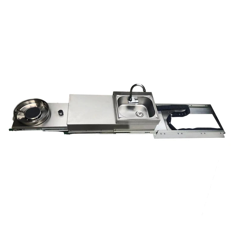 Camper RV Slide Out Kitchen 304 Stainless Steel Slide Kitchen with Sink