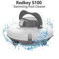 Redkey S100 Robot Pool Cleaner Cordless 28W 5200mAh 130-Min 180μm Filtration Auto-Cleaning Pool Vacuum Cleaner IPX8 Waterproof
