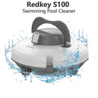 Redkey S100 Robot Pool Cleaner Cordless 28W 5200mAh 130-Min 180μm Filtration Auto-Cleaning Pool Vacuum Cleaner IPX8 Waterproof