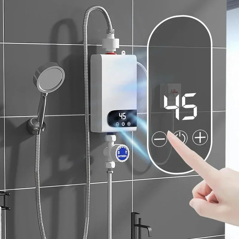 5500W Newest Water Heater Instant Water Heater Tankless Instantaneous Faucet Tap Kitchen Hot Water Crane LED Digital