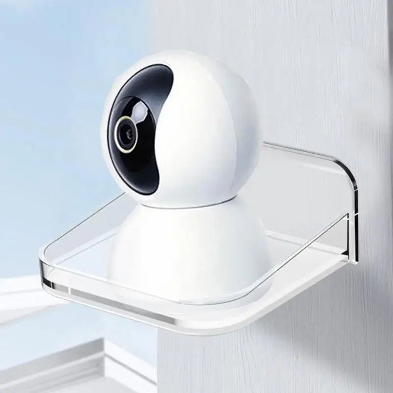 1PCS Surveillance Camera Shelf Acrylic Adhesive Wall Mount Stand Storage Rack For Small Items In Living Room Bathroom Bedroom