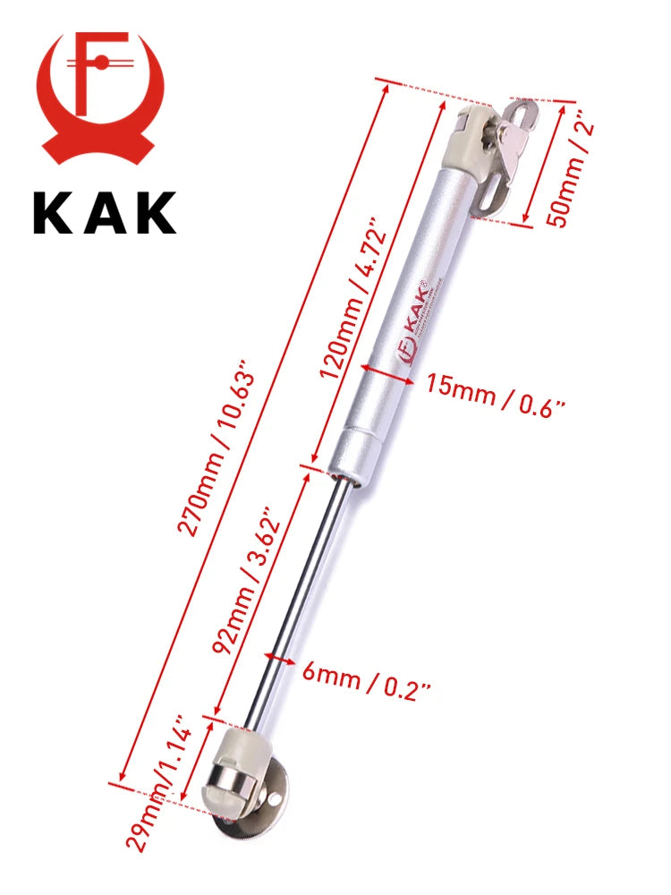 KAK 8pcs Kitchen Cabinets Gas Spring Hinges Soft Closing Furniture Gas Lift Hydraulic Hinges Lid Support Toybox Hardware 6-15KG
