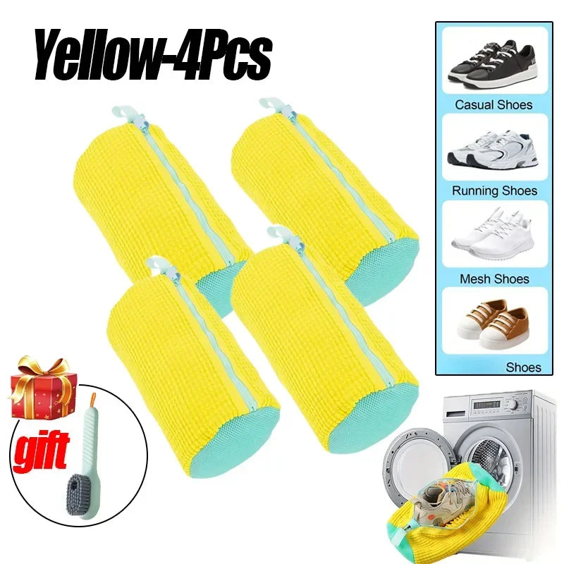 Machine Washable Shoe Washing & Drying Bag with Soft Fiber - Durable Polyester Laundry Protector for Shoes Adjustable Strap