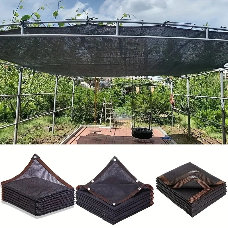 Black Shade Cloth Sunblock Mesh Cover Taped Edge With Grommets, Sun Net For Pergola, Plants Greenhouse, Gardens, Patio, Canopy
