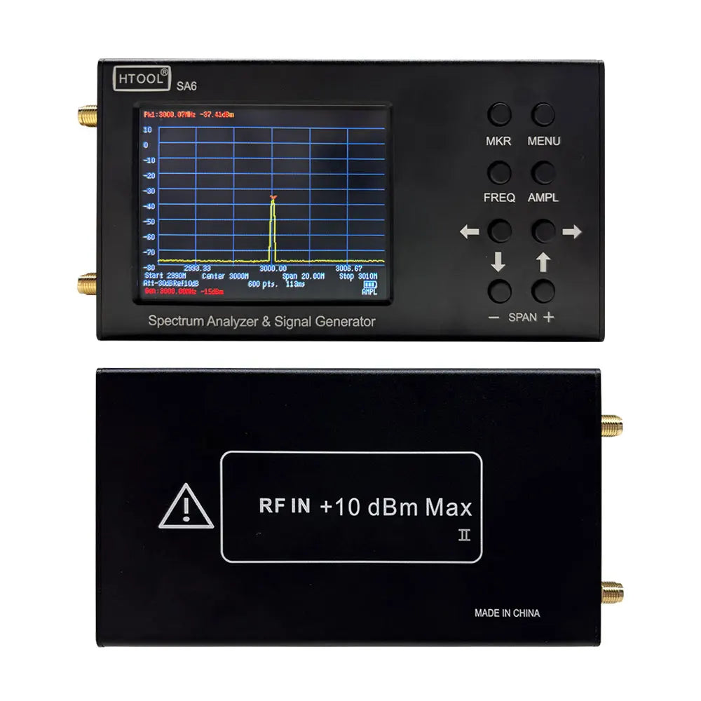 HTOOL SA6 6GHz Portable Spectrum Analyzer Signal Generator 3.2-inch Touch Screen Handheld Spectrum Analyzer Signal Tester