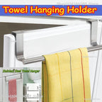 Kitchen Cabinet Door Towel Bar Stainless Steel Door Back Towel Hanging Holder Bathroom Punch-free Towels Hooks Home Organizer