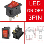 10/30/100Pcs KCD1 Snap-in Boat Rocker Switch Toggle Power SPST ON-OFF 2/3/4 Pin AC 250V 6A 125V 10A 2Pin Position Snap Switch