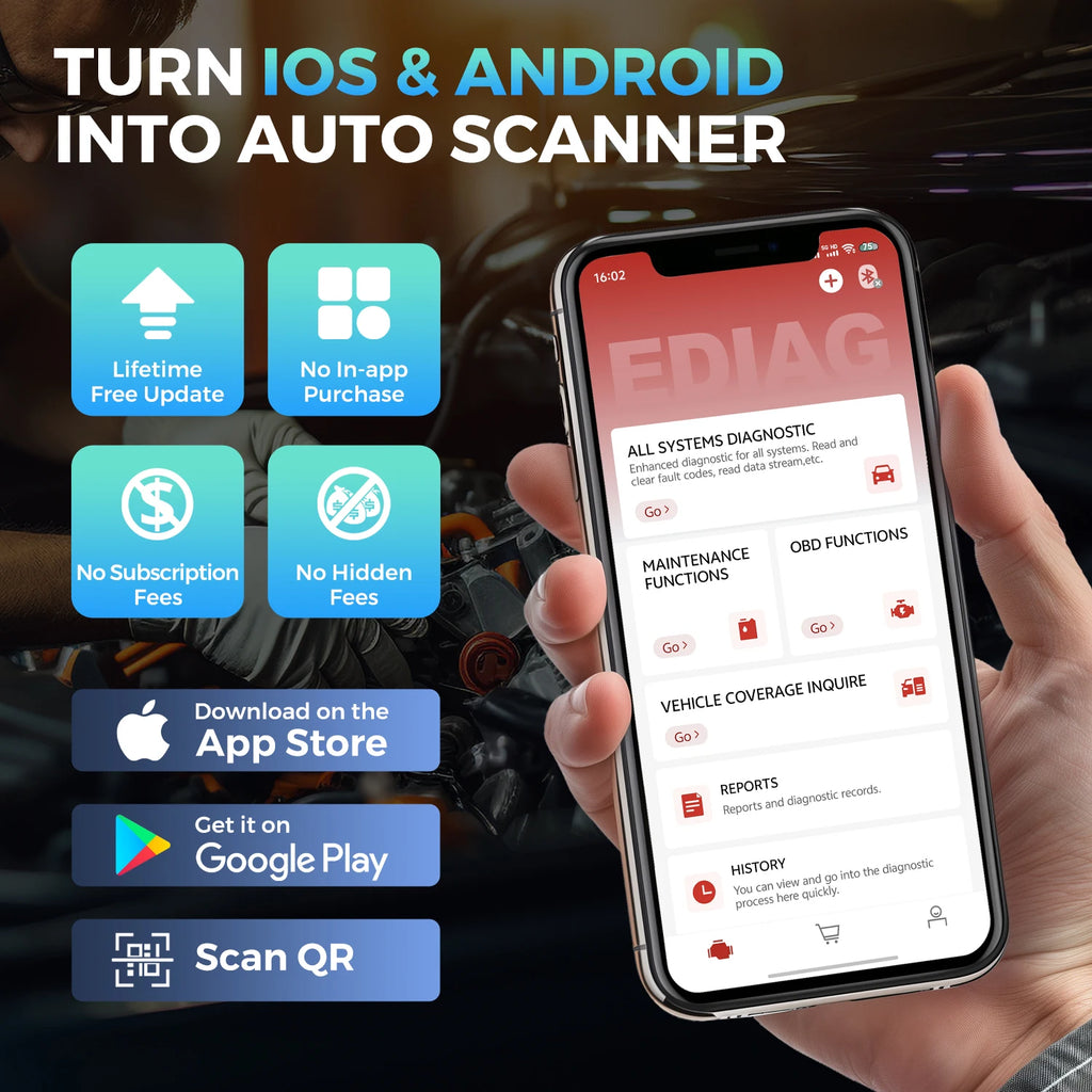 KINGBOLEN Ediag Elite 2025: Lifetime Free All System OBD2 Scanner