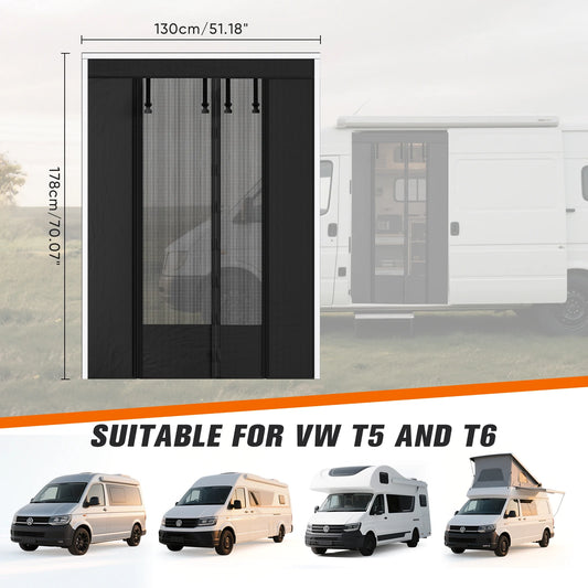 Magnetic Screen Door, Mosquito Net for VW T5 T6 Sliding Door Fly Screen Insect Protection and Sun Protection Side Door Shade Net