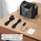 150W Portable Power Station 122.8Wh LiFePO4 Battery Solar Generator Power Bank with AC 110V & LED Flashlight for Camping/Home/RV