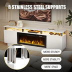 70" Fireplace TV Stand with 36" Electric Insert & LED Lights, Fits 80" TVs | AlluCanFind