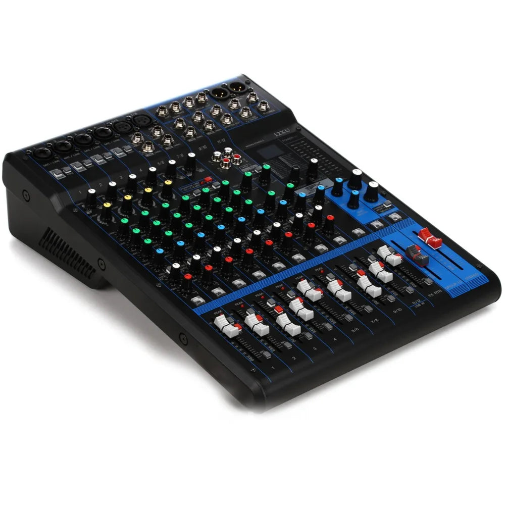 12XU 12 Way Analog Mixing Consoles Professional 12 Channel Sound MG12 Audio Mixer for Wedding Stage Performance Conference Room