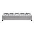 Spice Rack Shelf Stainless Steel Organizer Stand W/ 5*1/6 Pans W/ Lids Countertop Inclined Holder for Sauce Fruits Kitchen Use