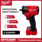 Milwaukee Brushless Cordless 1/2 Electric Wrench Car Truck Repair Screwdriver Impact Drill Rechargable For 18V Battery Tools