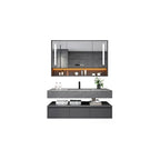 Light Luxury Panel Intelligent Bathroom Cabinet Meuble Rock Salle De Bain Wood Washbasin Double Basin Bathroom Cabinet Home