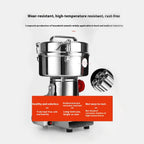 800G/2500G High Power Electric Grain Mill Grinder Swing Spice Grinders Stainless Steel for Herbs, grains, spices, cereals, corn