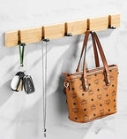 Foldable Wooden Coat Racks Bamboo Hallway Hat Hanger Bedroom Door Wall-Mounting Corner Room Kitchen Toilet Wall Invisible Hook