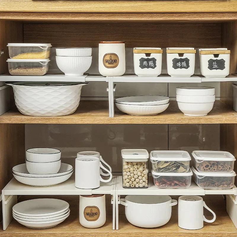 Kitchen Cupboard Organizer Retractable Cabinet Shelf Seasoning Bottle Spice Rack Dish Shelf Kitchen Accessories Storage Rack