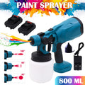 Cordless Electric Paint Sprayer - 800ML Airless Spray Gun w/ 2x 21V Batteries