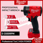 Milwaukee Brushless Cordless 1/2 Electric Wrench Car Truck Repair Screwdriver Impact Drill Rechargable For 18V Battery Tools