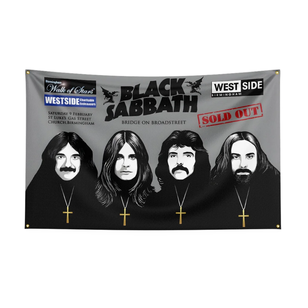 3x5 Ft Heavy Rock Band-B-Black Sabbaths Flag Polyester Digital Printing Banner for Bedroom Wall Art Out Door Tapestry