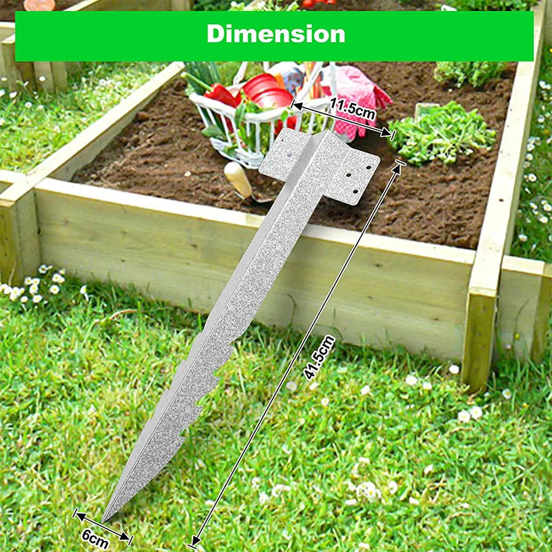 5PCS Fixing Peg Timber Heavy Duty Sleeper Stakes Metal Landscape Edging Stakes for Driveway Garden Edging Timber Planter Raised