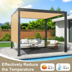 Waterproof Sun Shade Cloth with Grommets Rectangle Square Patio Sun Screen Pergola Shade Sail Canopy Cover Tarp Screens