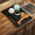 Silicone Kitchen Storage Rack Heat resistant Folding Dish Drying Rack Space Saving with Pocket Sink Drainer Mat Bathroom
